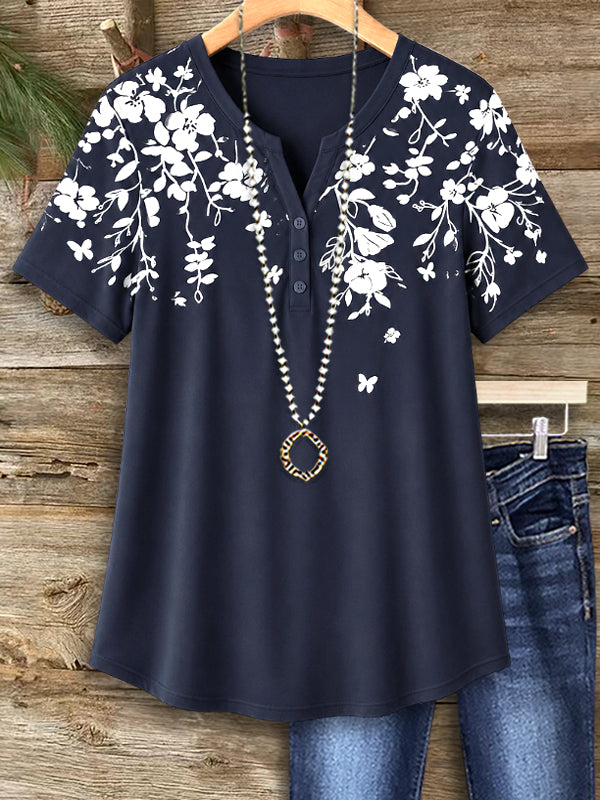 Moonlight Bloom Henley Tee