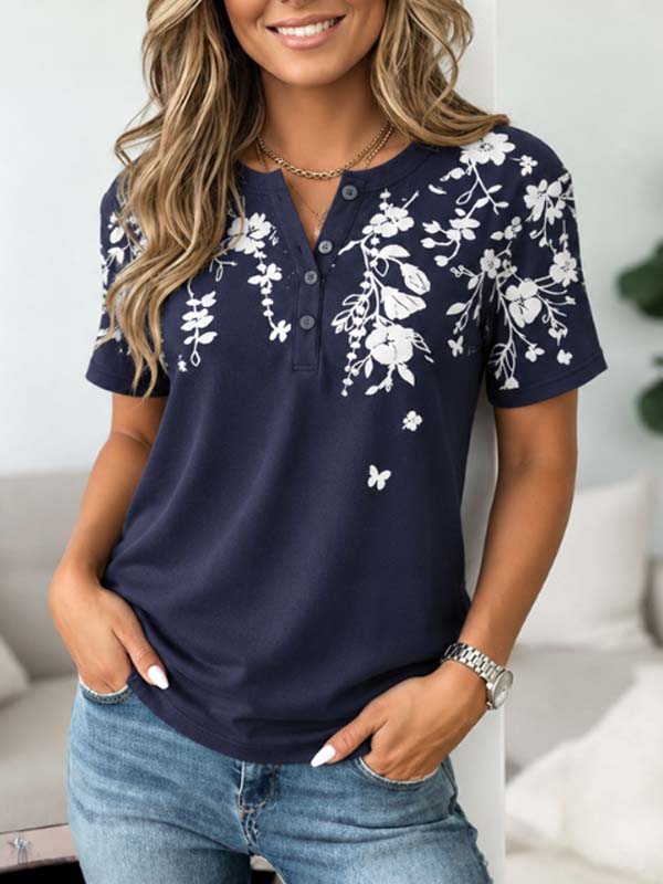 Moonlight Bloom Henley Tee