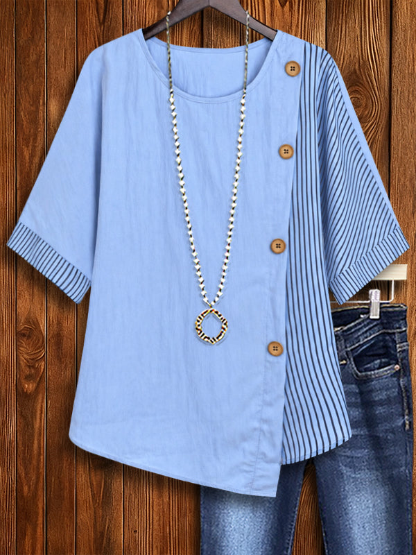 Coastal Breeze Button Blouse