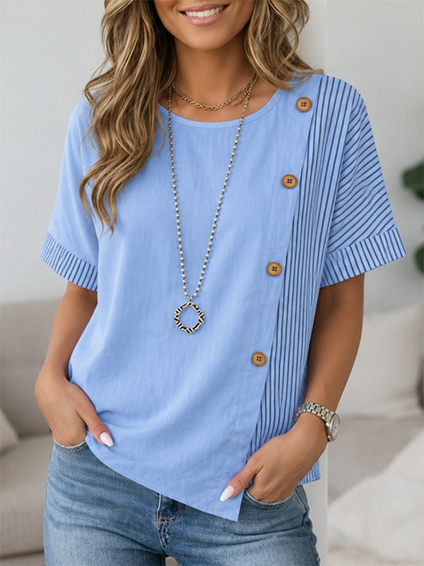 Coastal Breeze Button Blouse