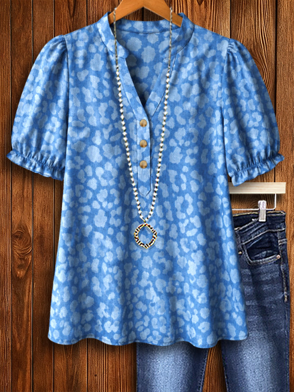 Bluebell Meadow Puff Sleeve Top
