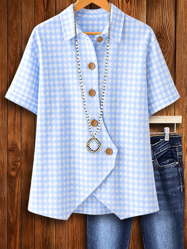 Sky Breeze Wrap Front Blouse