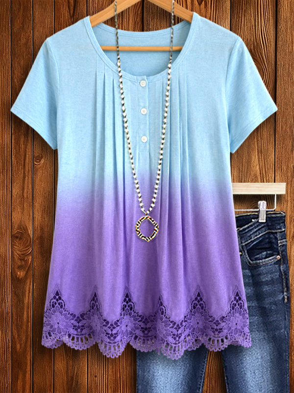 Lavender Mist Lace Hem Tee