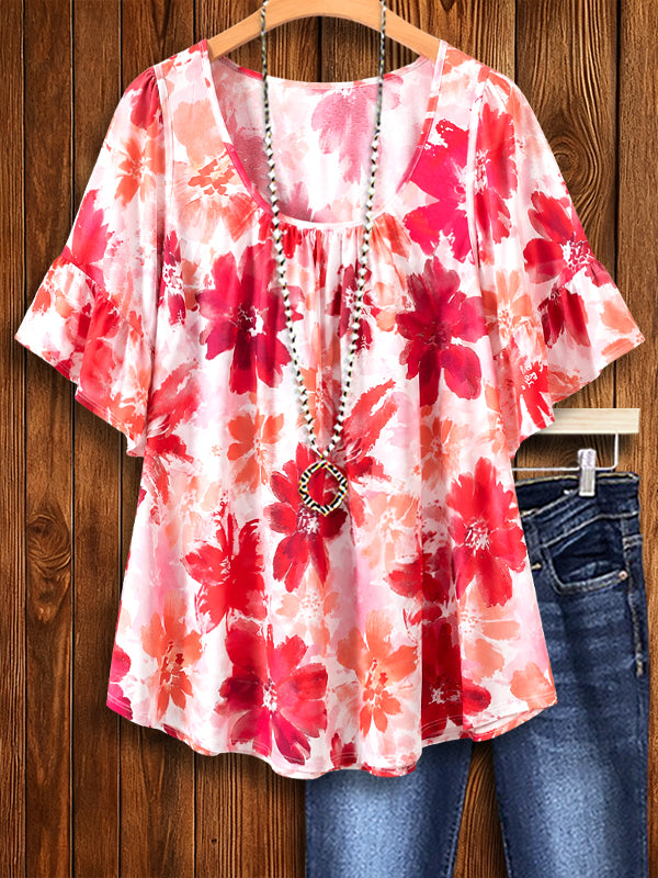 Floral Breeze Peasant Blouse