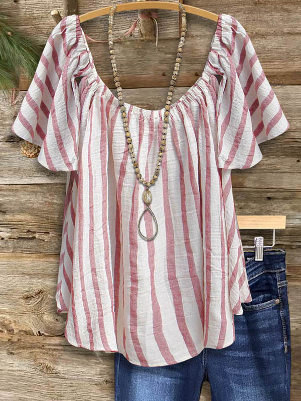 Striped Loose Casual Blouse