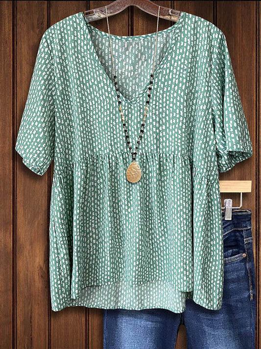 Dot Print Casual Blouse