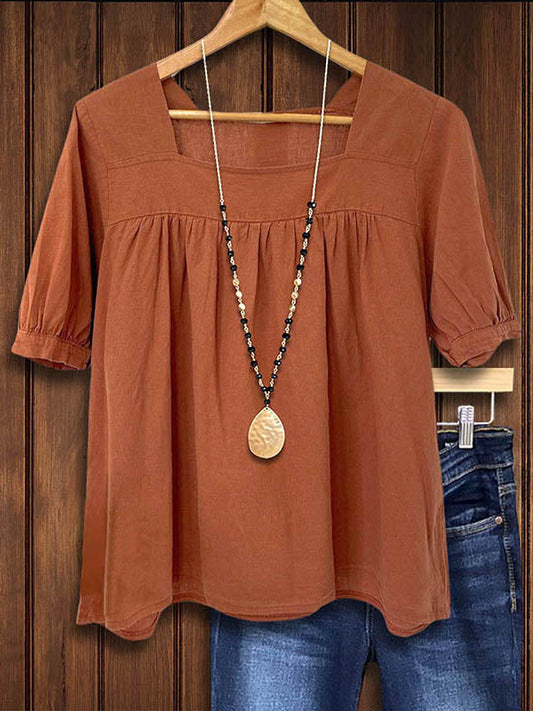 Solid Color Versatile Casual Blouse