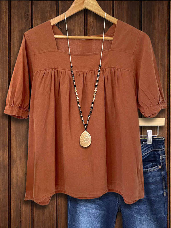 Solid Color Versatile Casual Blouse