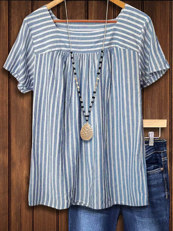 Striped Comfortable Casual Blouse