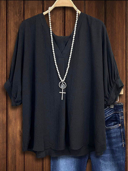 Solid Color Versatile Casual Blouse