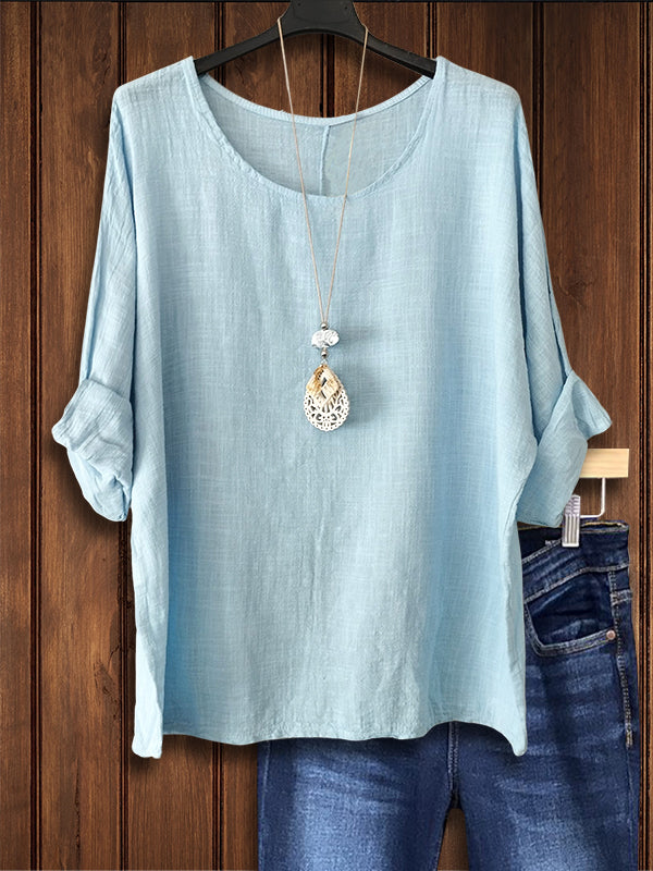 Solid Color Versatile Casual Blouse