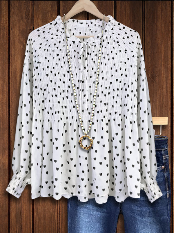 Love Print Ruffle Fashion Blouse