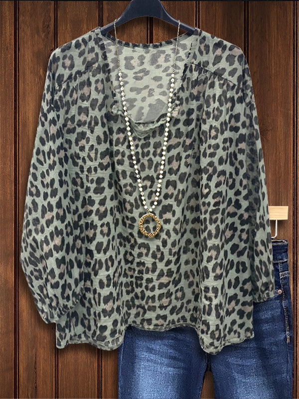 Leopard Print Versatile Casual Top