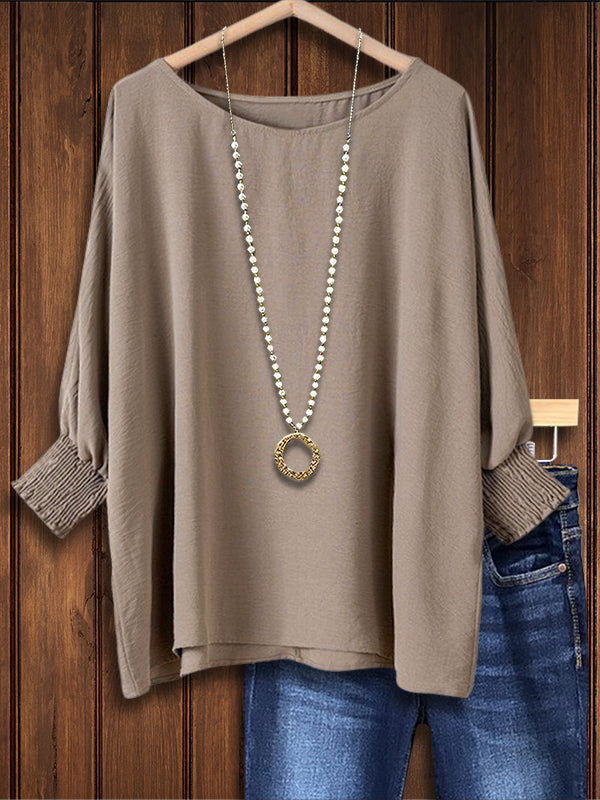 Solid Color Texture Versatile Casual Blouse