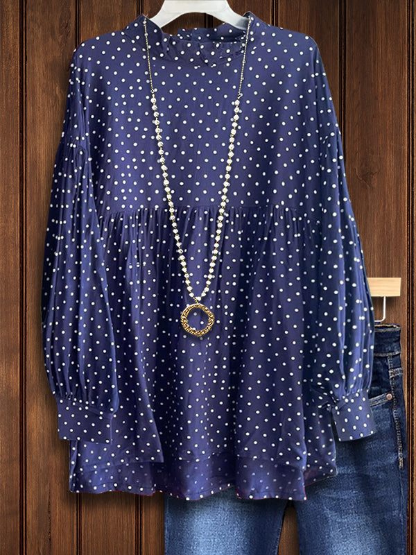 Classic Polka Dot Loose Casual Blouse