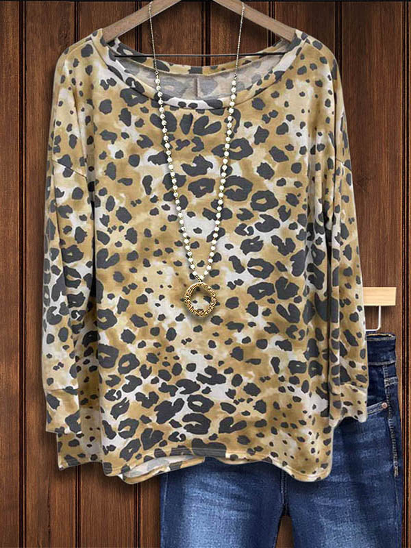 Vintage Leopard Print Casual Top