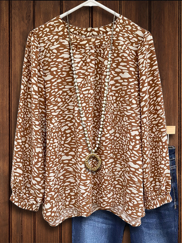 Leopard Print Versatile Casual Blouse