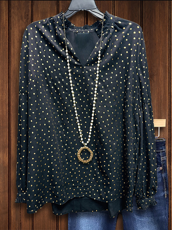 Bronzing Dotted Fashion Blouse