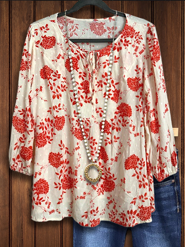 Fresh Floral Versatile Casual Blouse