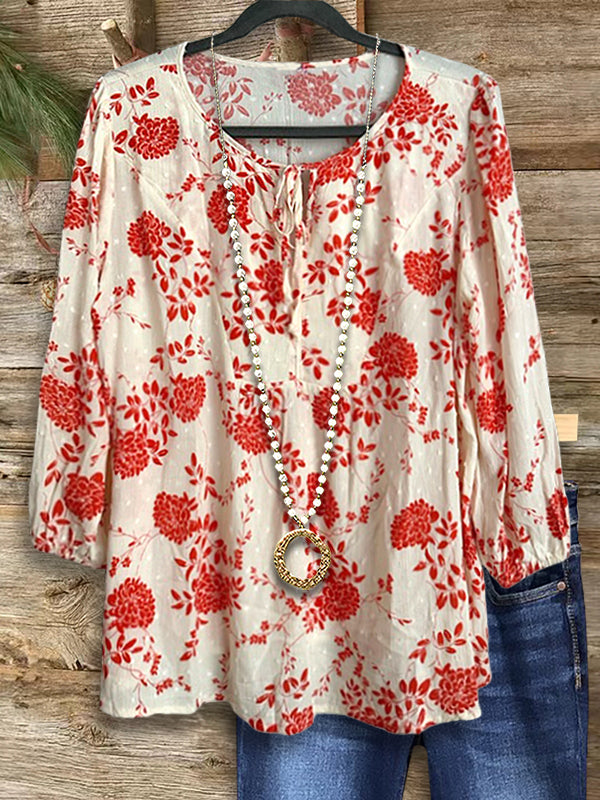 Fresh Floral Versatile Casual Blouse