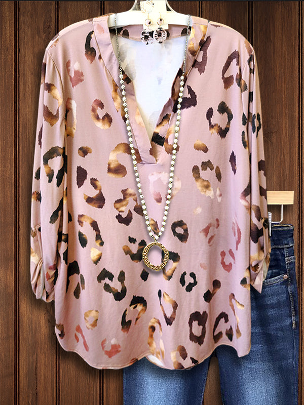 Colorful Leopard Print Fashion Blouse