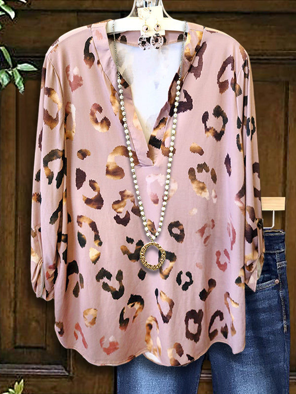 Colorful Leopard Print Fashion Blouse