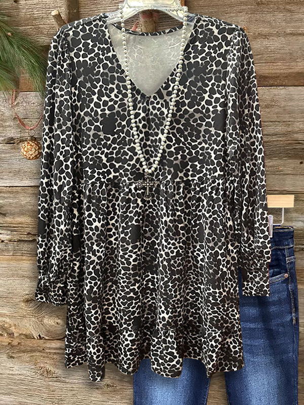 Leopard Print Casual Blouse