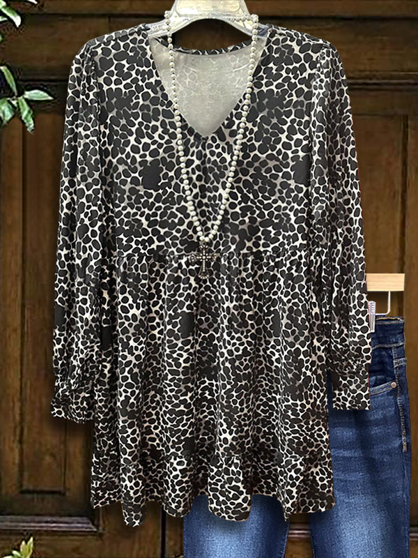 Leopard Print Casual Blouse