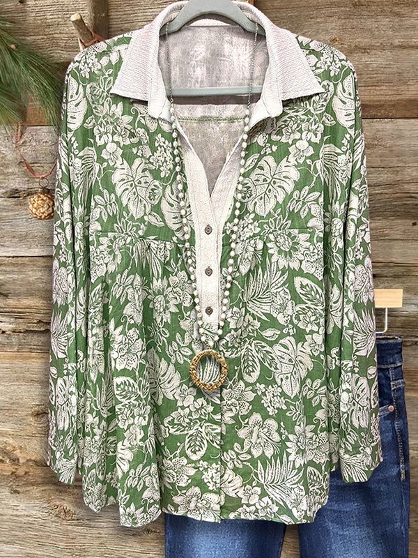 Leaf Print Casual Top