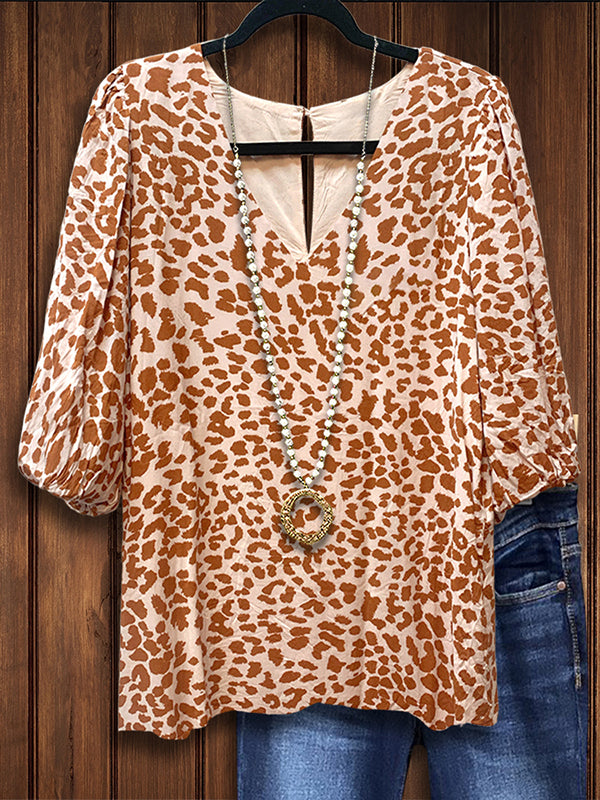 Leopard Print Casual Blouse