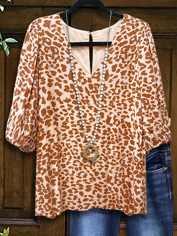 Leopard Print Casual Blouse