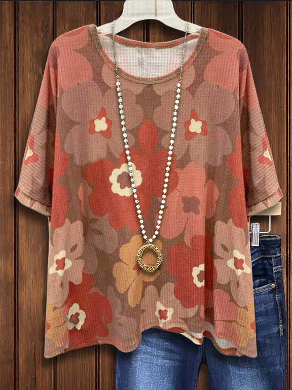 Classic Floral Print Casual Top