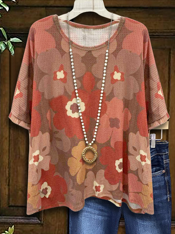 Classic Floral Print Casual Top