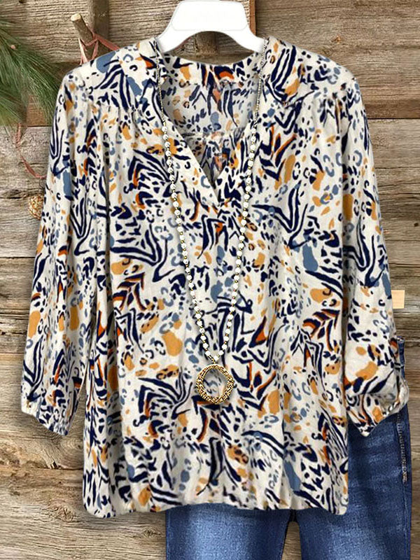 Abstract Print Versatile Blouse