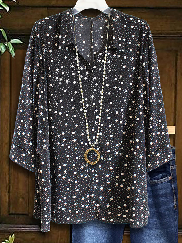 Polka Dot Print Casual Blouse