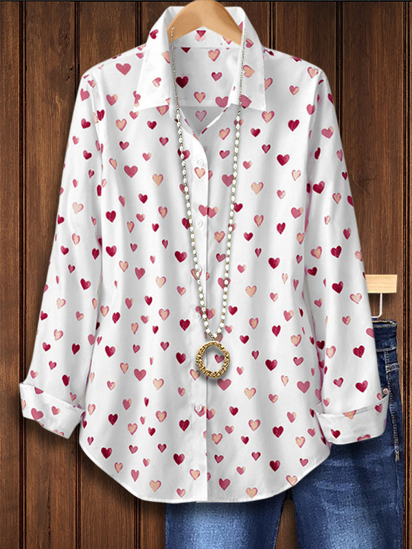 Heart Print Fashion Blouse