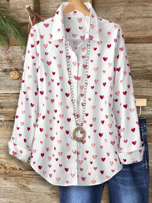 Heart Print Fashion Blouse