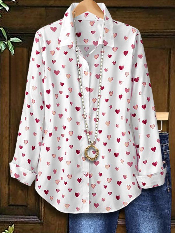 Heart Print Fashion Blouse