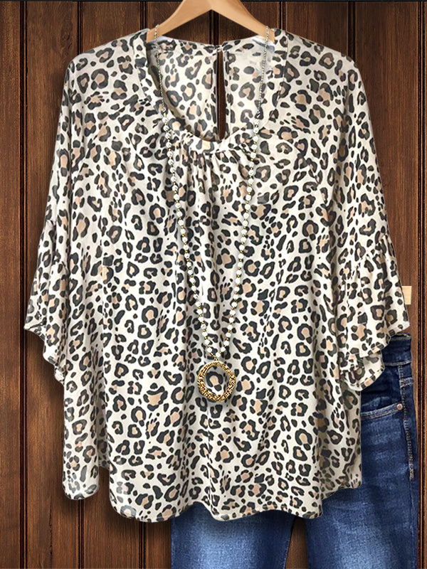 Classic Leopard Ruffle Blouse