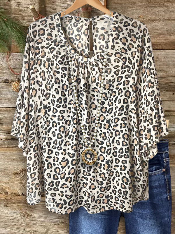 Classic Leopard Ruffle Blouse