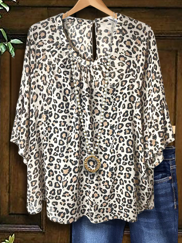 Classic Leopard Ruffle Blouse