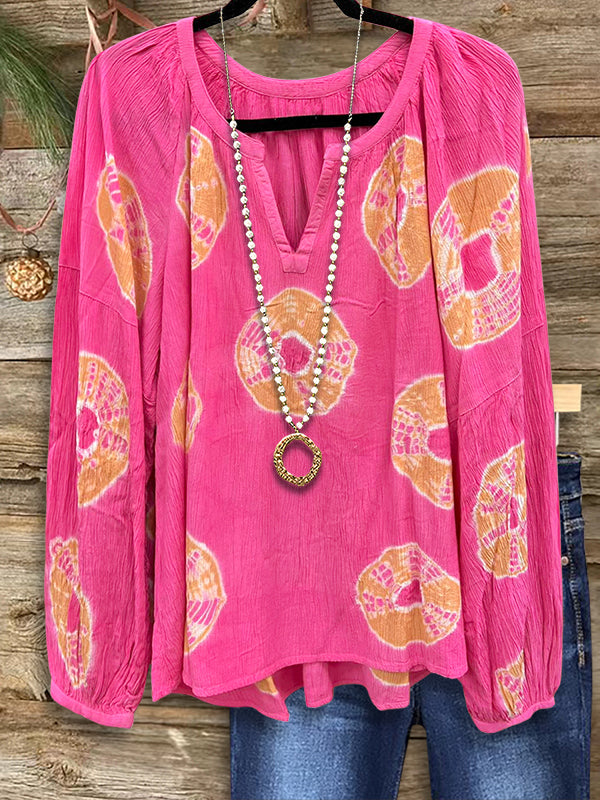 Tie-Dye Printed Fashionable Blouse