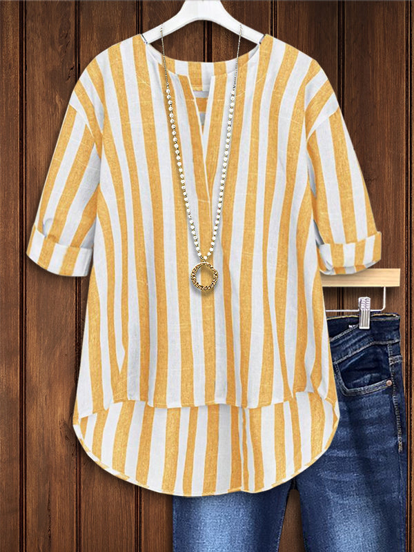 Classic Striped Casual Blouse