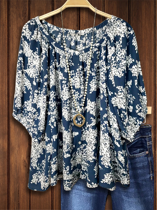 Floral Print Casual Blouse