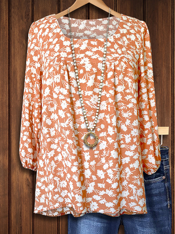 Silhouette Floral Print Casual Blouse