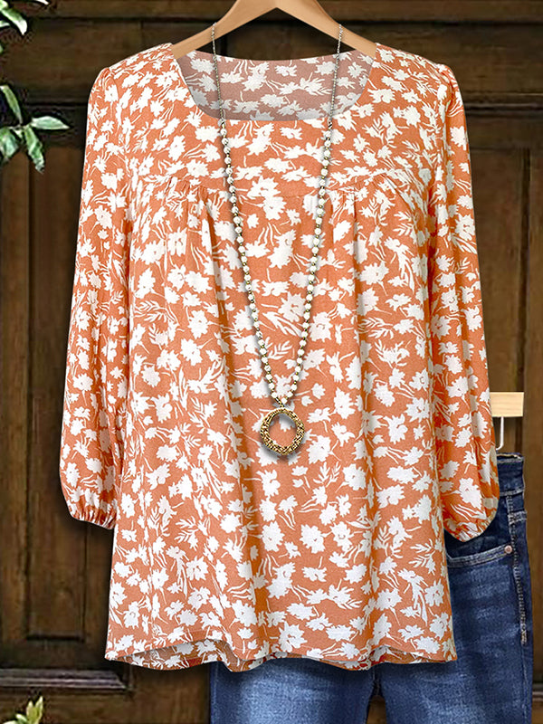 Silhouette Floral Print Casual Blouse