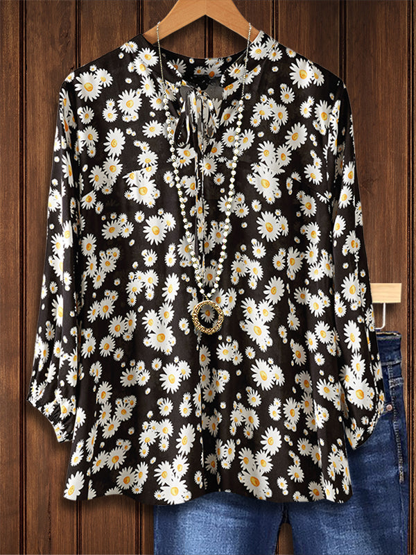 Daisy Print Fashion Blouse