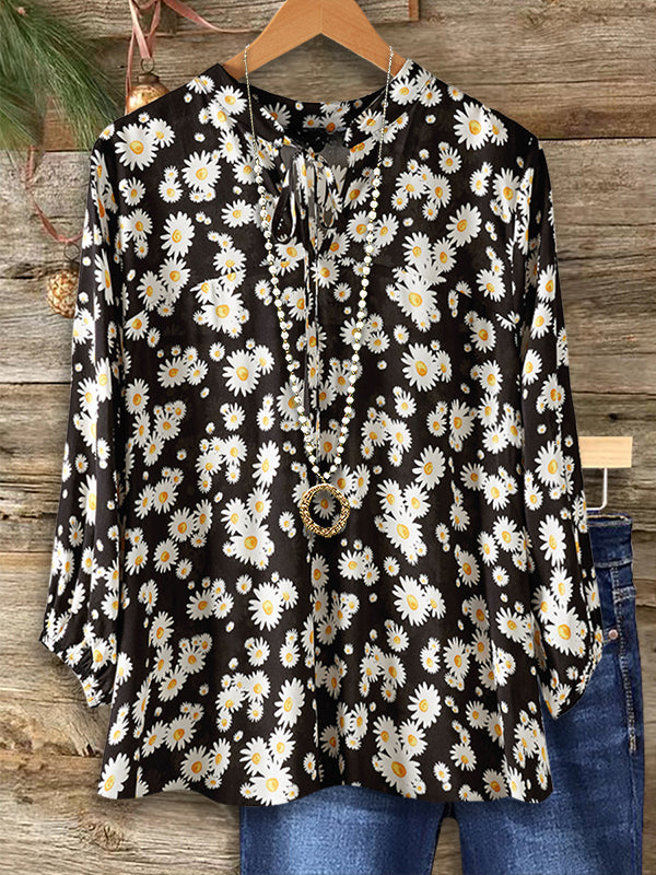 Daisy Print Fashion Blouse