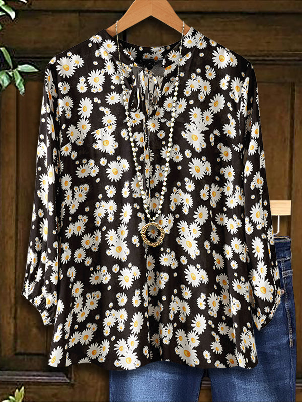 Daisy Print Fashion Blouse