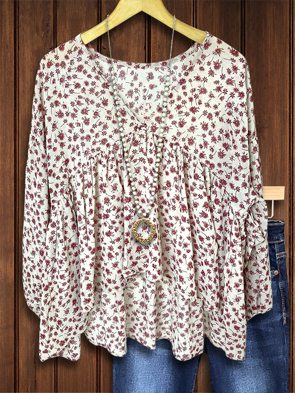 Floral Print Casual Blouse